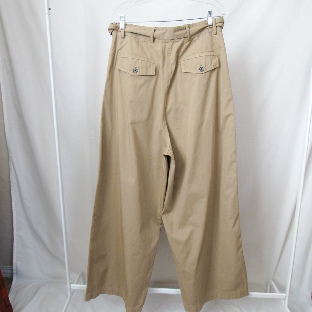 ZARA SRPLS NEW WITH TAGS Wide Leg Pants Tan Trousers Size USA 31Tall - Picture 4 of 13